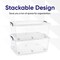 Superio Clear Storage Bin with Lid, Large Stackable Container with Lid, Wheeled Storage Box for Home, Tote for Garage, Storage, Clothing